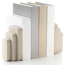 Thyle Concrete Heavy Book Ends Cement Bookends Decorative Bookends for Heavy Books Aesthetic Book Ends for Shelves Decorative Heavy Duty Bookends for Shelves Home Office School