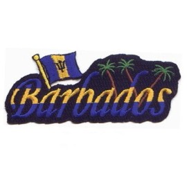 Unbranded Barbados / Flag / Tree Embroidered Patches 2.25"x4.75" iron-on