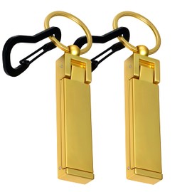 PERDIN Bag Hanger, Load Capacity 35.4 lbs (16 kg), Back Hanger, Bag Hook, Smartphone Stand, Key Chain (Bronze Gold Set)