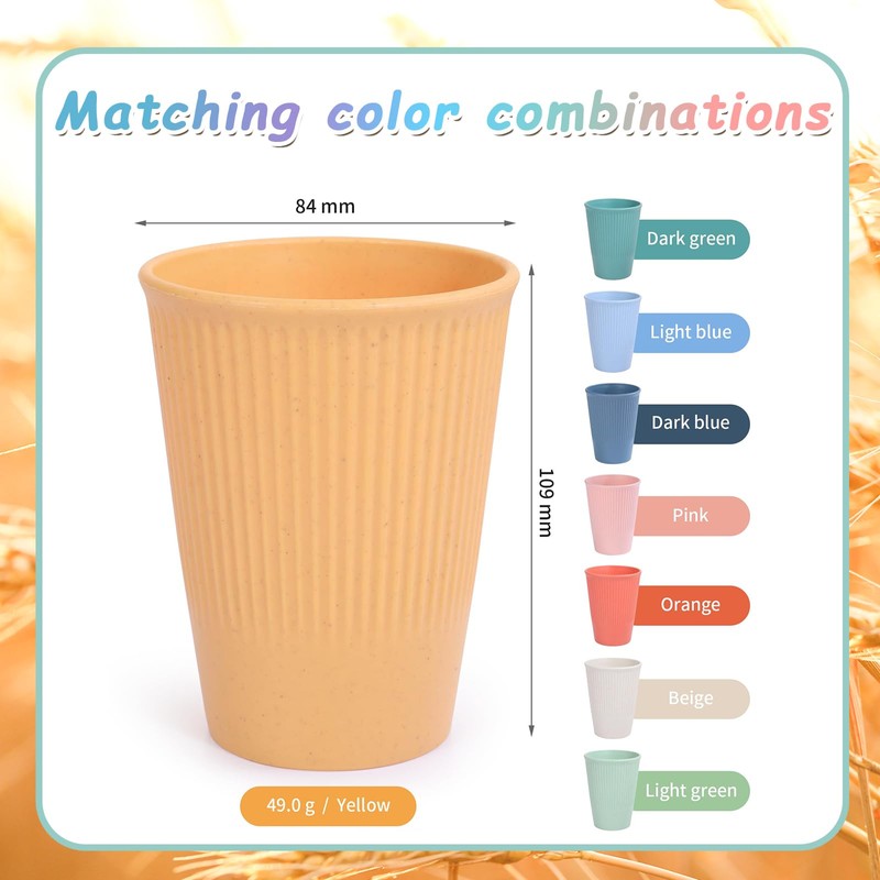 CAMBUY Wheat Straw Cup Unbreakable and Reusable Drinking Cups Eco-Friendly