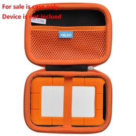 Anleo Hard Travel Case for LaCie Rugged Mini 2TB/ 1TB/ 3TB/ 4TB/ 5TB External Hard Drive Portable (Black+Inner Orange)