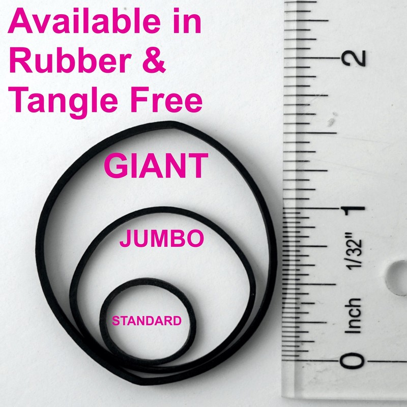 60 Count Giant Rubber Band Ponytail Holders (Black)