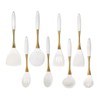 8-Piece White Kitchen Utensil Set with Gold Handles, Stainless Steel