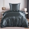 RUIKASI Satin Bed Linen 135 x 200 cm Grey -