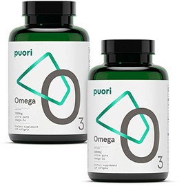 Puori Suplemento de aceite de pescado Omega 3 aceite de pescado silvestre ultrapuro y sin eructos con 2000 mg de ácidos grasos Omega 3, 1250 mg de... 