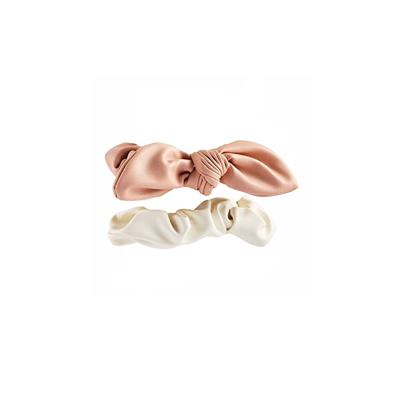Mud Pie Leather Womens Scrunchie Set, Blush