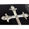 Silver Engraved 3D Christian Cross Car Tag Diamond Etched Vanity