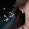 Kokoma Purple Enamel Butterfly Earrings for Women Cubic Zirconia C