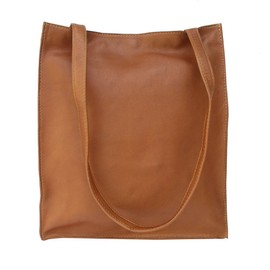 Piel Leather Open Market Bag, Saddle, One Size