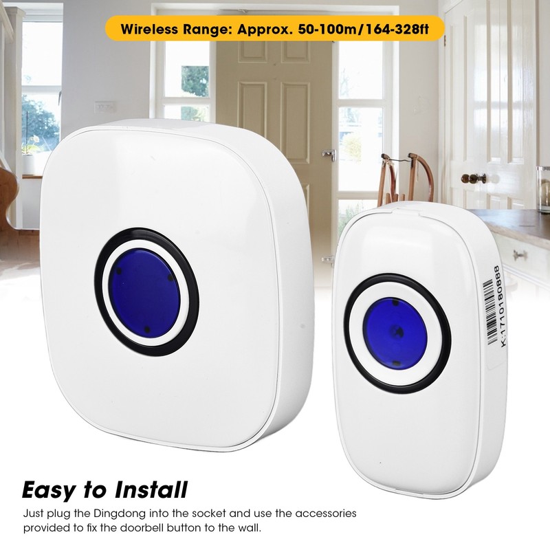 Smart Wireless Doorbell Plugin 38 Music 4 Levels Adjustable Volume