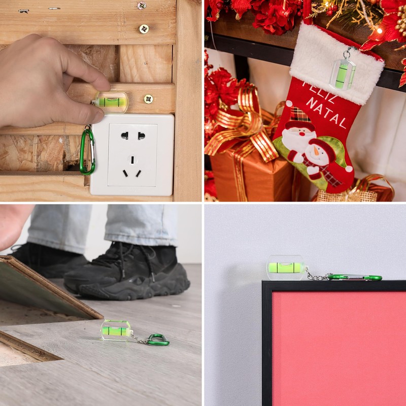 WORKPRO Small Bubble Level with Keychain 3-Pack Mini Pocket Tool