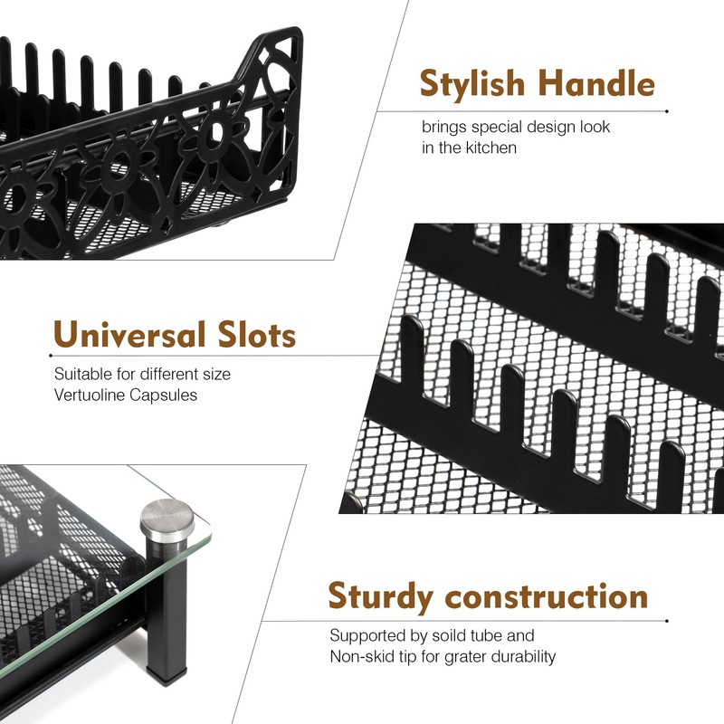 RECAPS Crystal Tempered Glass Coffee Pod Drawer Organizer Compatible with