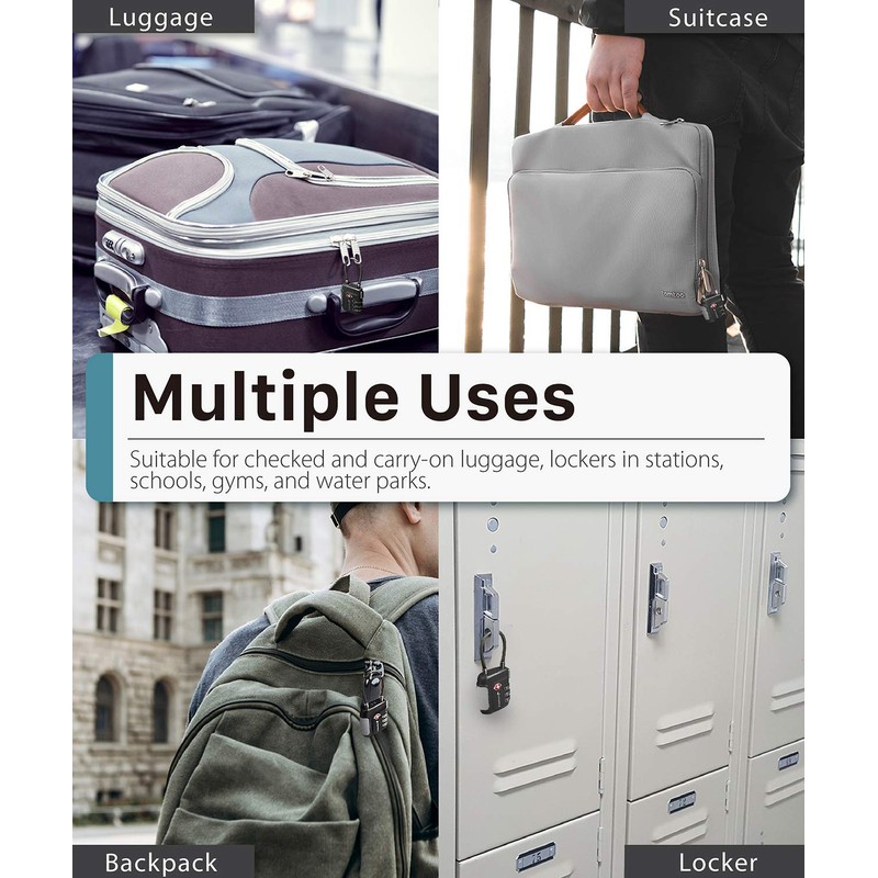 Fosmon TSA Approved Cable Locks for Luggage, Suitcase, Gun Case