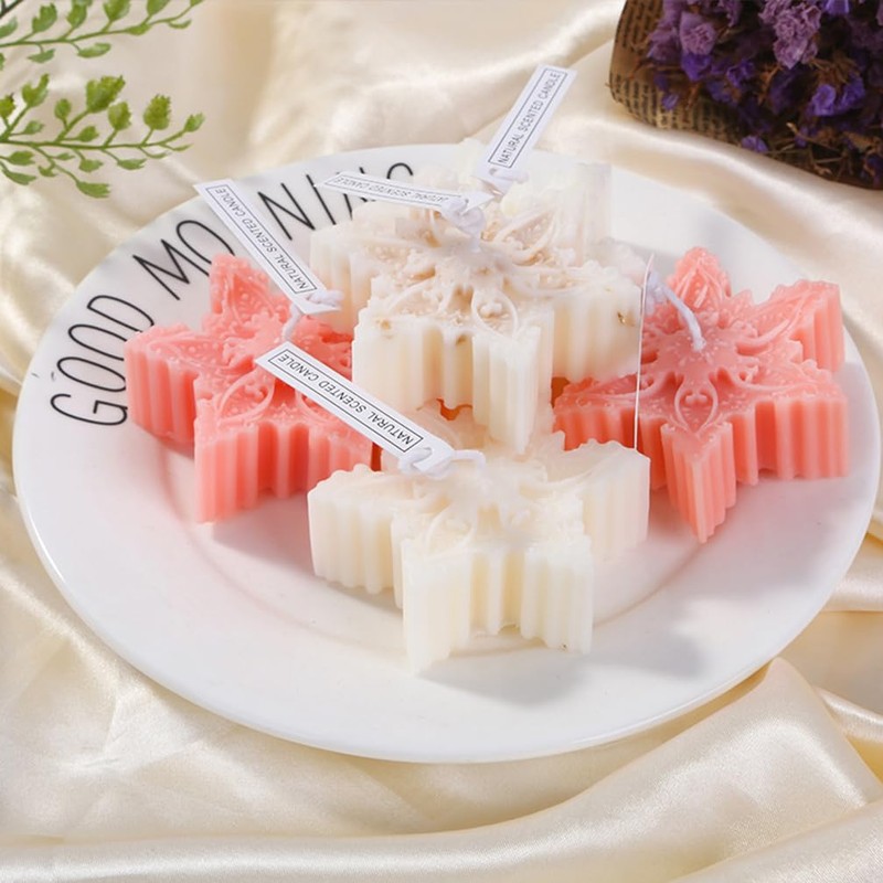 Christmas Silicone Snowflake Mold Candle Soap, DIY Aromatherapy Plaster Candle