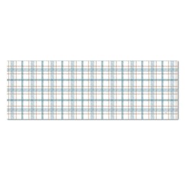 Highland Home Ticking Plaid Deco-Floormat, Decorative Mat, Designer Rug, Waterproof, Low Profile, Eco-Friendly Non Slip, Made in The USA (6' x 2')
