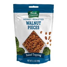 Fresh Gourmet Glazed Walnut Pieces | Honey Roasted Flavor |3.5 Ounce, Pack of 9 | Crunchy Snack and Salad Topper