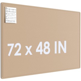MaxGear Extra Large Bulletin Board 72" x 48", Foldable Felt Board Vision Board Supplies, Cork Board for Office, Home, School, Small Pin Boards for Walls Decorative Display Board Beige Brown