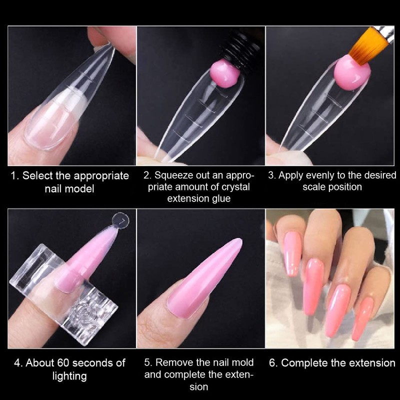 False Nail Tips Set, 120 Pieces Soft Gel Nail Tips