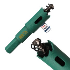 AM-Zerspanungstechnik Bi-Metal Hole Saw Diameter 20 Professional Hole Drill M16 Threaded Rod for Toilet Mounting Drill Bit for Wood, Plaster and Metals (20 mm)