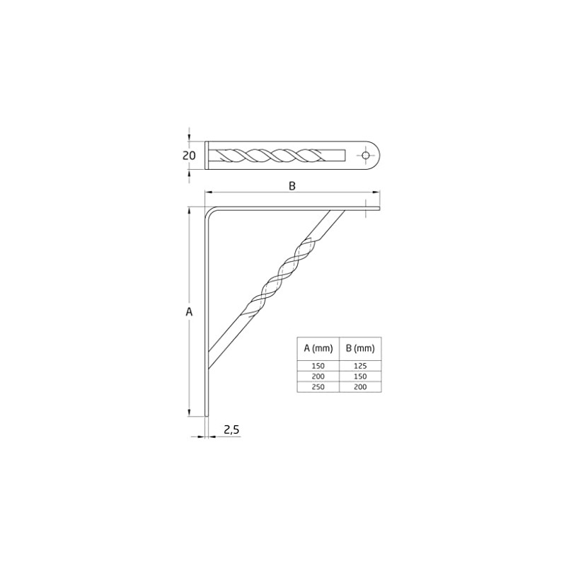 Amig - Bracket for Wall Shelves - Metal Bracket for