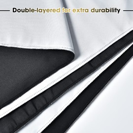 UTEBIT White&Black Backdrop, 1.5x1m 2-in-1 Double Sided Black/White Screen Background for Photography, Booth Pure Photo Backdrop Curtain for Photoshoot for Video Studio with 4 Spring Clamps