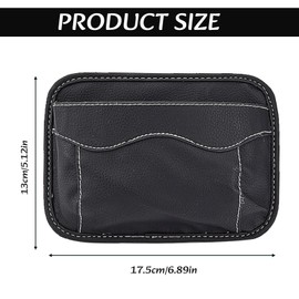 NICENEEDED Car Seat Side Pocket Organizer, PU Leather Mini Storage Bag for Auto Door Window, Phone Holder Tray Pouch Vehicle Seat Gap Filler for Organize Document