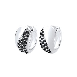 Elli Elegant Silver Crystal Hoop Earrings, Sterling Silver, Crystal