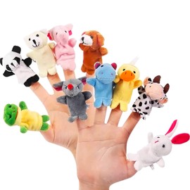 10Pcs Lovely Animal Finger Puppets Cute Cartoon Doll Toys Gifts