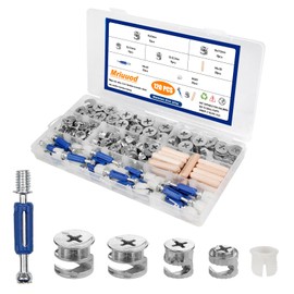 120Pcs Cam Lock for Furniture Assortment Kit, 3 in 1 Eccentric Hardware Wheels,Wood Dowel Pins, Furniture Cam Lock Fasteners, for Connecting and Repairing Cabinet, Closet, Drawer, Wardrobe