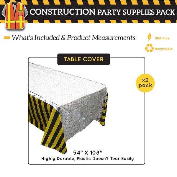 Construction Tablecovers (2), Construction Party Decorations, Construction Birthday, Transportation Table Cover, Truck Table Cloth, Race Table Cloth, Caution Now Entering Terrible Twos
