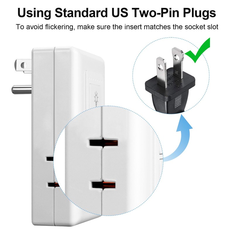 Smart Plug-in Dimmer, Wireless Dimmer Plug with Remote, 2.4GHz Dual
