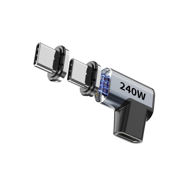 Tciogrxp 240W 90 Degree Magnetic USB C Adapter with 4