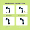 Hose Nozzle [Blue] Heavy Duty Hose Sprayer With 10 Adjustable