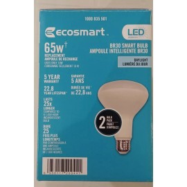 Eco-Smart Ecosmart Connected 65W Equivalent Daylight (5000K) BR30 Dimmable LED Bulb 2-Pack