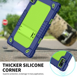 Kebiory for Jeazans OC101/Jeazans C107 10.1 inch Tablet Case for Urao C107 Tablet Case with Shoulder Strap Kickstand Kids Friendly for Freeski C107/HiGrace C107/ZOFYWNAS C107 10.1" Tablet(Navygreen)