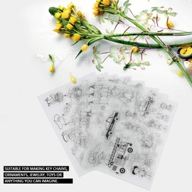 8 Sheets Heat Shrink, Plastic Heat Shrink Sheet Shrinky Art Film Paper Shrinkable Hand Making Tool Shrinkable Handmade Craft Tool for Kids and Parents Making Creative Craft (Boys