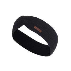 Knit Factory - Joy Headband - Knitted Women's Headband - Ear Warmers with Wool - High Quality - Black