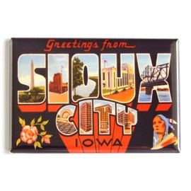 Greetings from Sioux City Iowa Fridge Magnet (2 x 3 inches)