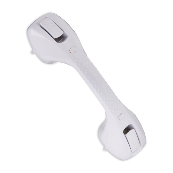 Relaxdays Grab Bar with Suction Cup, up to 70 kg, Seniors & Disabled People, Bathtub, Premium Suction Lifter, White/Grey