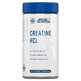 Applied Nutrition Creatine HCL Capsules, 3g Creatine Per Serving, Creatine Hydrochloride Supplement for Men & Women, Strength & Power Training Support (180 Capsules – 30 Servings) (Unflavoured)