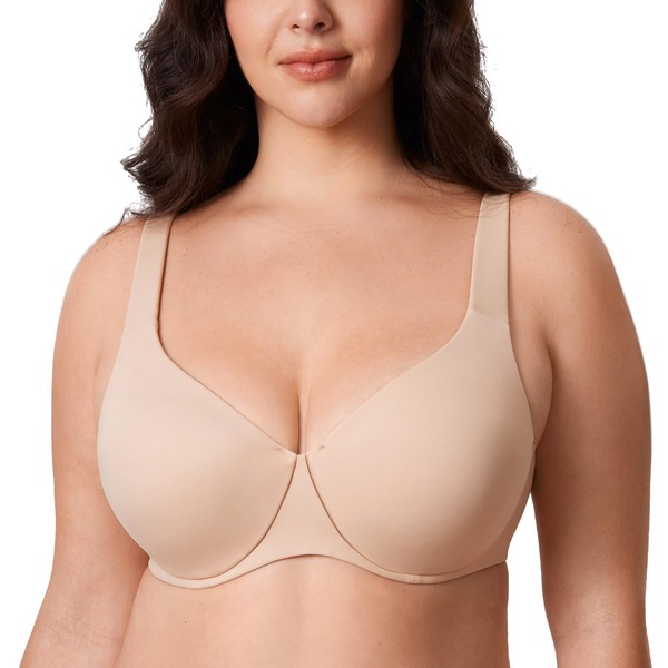 AISILIN Women's Minimizer Bra Plus Size Unlined Full Coverage Smooth