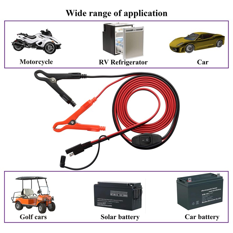 AAOTOKK SAE Extension Cable 16 AWG Wire Harness SAE to