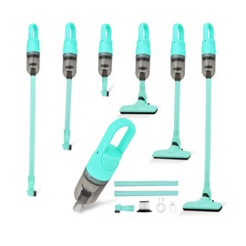 TROURAY Handheld Vacuum Cleaner,Ultra-Lightweight Mini Portable Vacuums for Home, 6 in 1 Stick Vac Cleaners for Car,Pet Hair(Green Cordless)