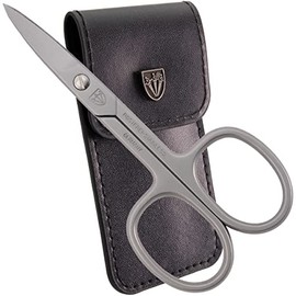 3 Swords Germany - Tijeras de uñas rectas INOX de acero inoxidable de calidad con funda, manicura y pedicura, cuidado profesional de uñas de dedos y d