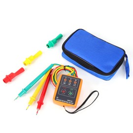 Fast and Accurate 3 Phase Rotary Tester Indicator 60V~600V AC with LED and Handset Buzzer Sound for Open Phase and Sequence Condition Testing