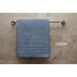 BLUE MOON Organic Hand Towels Hand Towel Set Made of 100% Natural Organic Cotton Zero Waste, Sustainable & Plastic- Soft, Quick Drying & Machine Washable Smoky Blue, 90 x 180 cm