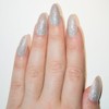 False Nails Bling Art Silver Gel Nails Stiletto Almond 24