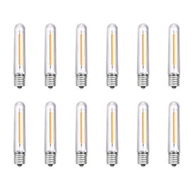 GOOTHY 12 Pack LED T13 Replacement Light Bulbs, Waterproof 0.6W E12 LED Bulbs for S14 G40 C7 Outdoor Patio String Lights, Night Lights, Dimmable E12 Candelabra Bulbs Chandeliers, 2700K Warm White