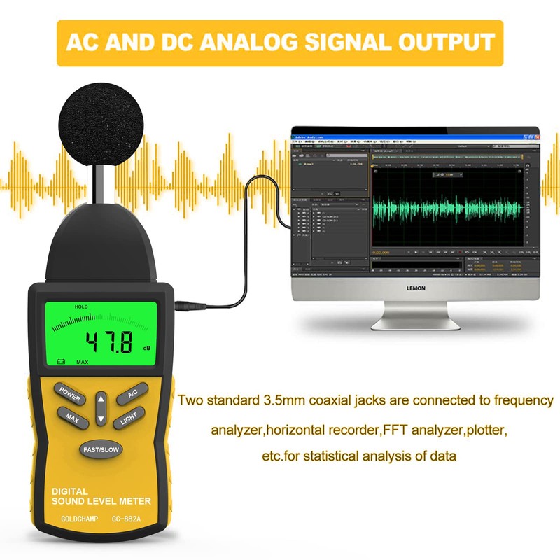 Decibel Meter, Sound Level Meter 882A Portable 30-130dB Noise Meter