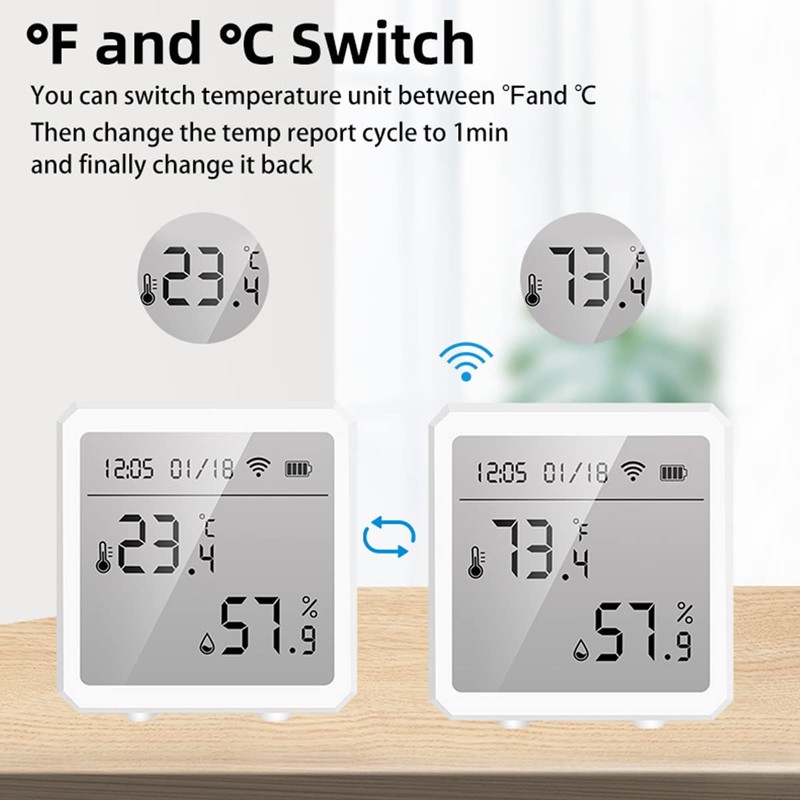 [-] WiFi Hygrometer Thermometer Wireless Temperature Humidity Monitor with App